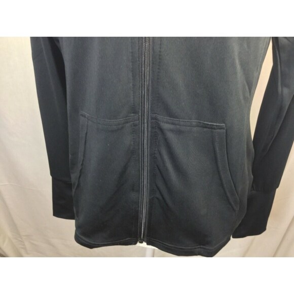 NWT Wilson Black Zip Workout Jacket Woman's Size S Coral Salmon Collar New - Picture 2 of 7